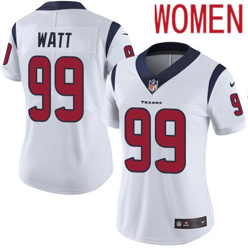 Women Houston Texans #99 J.J. Watt White Nike Vapor Limited NFL Jersey->women nfl jersey->Women Jersey